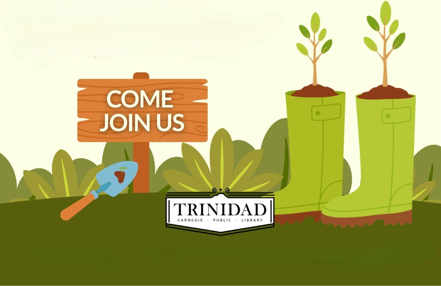 Come join us Trinidad Carnegie Public Library Logo